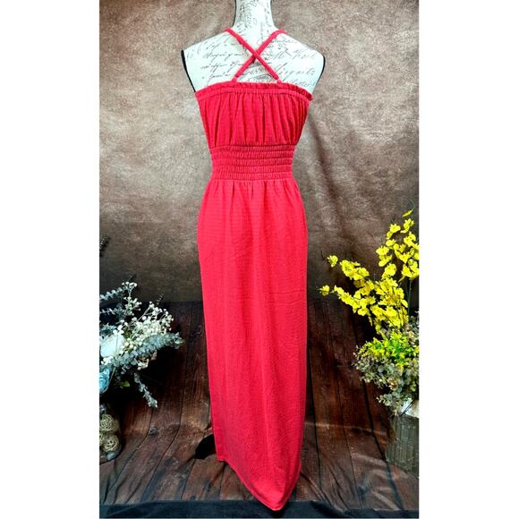 Michael Kors Geranium Smocked Maxi Dress Geranium S - Picture 8 of 14